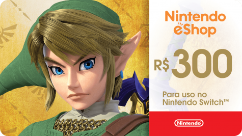 Cartão presente digital do Nintendo eShop: R$ 300,00